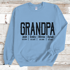 Lofaris Personalized Grandpa Grandkids Names Est Sweatshirt