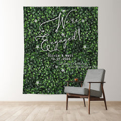 Lofaris Personalized Grass Wall Wedding Backdrop Banner