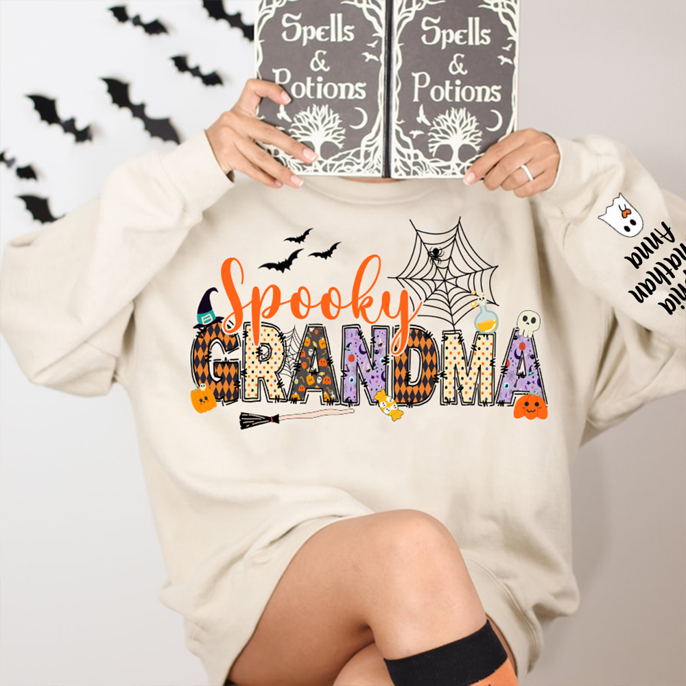 Lofaris Personalized Halloween Spooky Grandma Sweatshirt