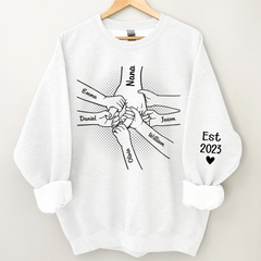 Lofaris Personalized Hand Grandma And Kids Custom Nana Est Gift TH Sweatshirt