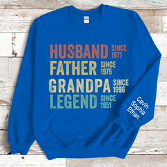 Lofaris Personalized Husband Father Grandpa Legend Sweatshirt