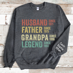 Lofaris Personalized Husband Father Grandpa Legend Sweatshirt