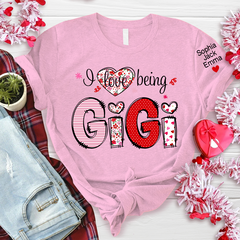 Lofaris Personalized I Love Being Grandma And Kids T - Shirt