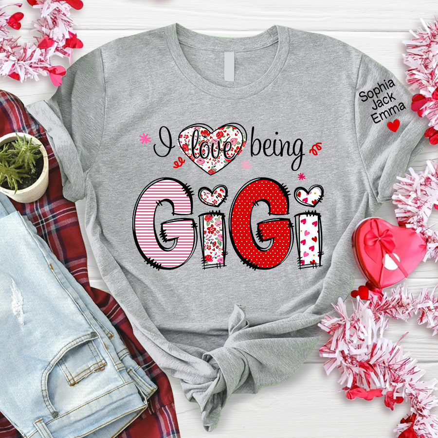 Lofaris Personalized I Love Being Grandma And Kids T - Shirt