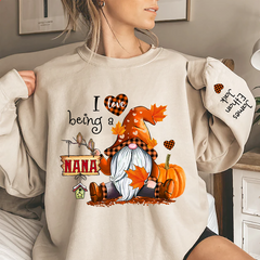 Lofaris Personalized I Love Being Grandma Autumn Sweatshirt