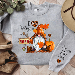 Lofaris Personalized I Love Being Grandma Autumn Sweatshirt