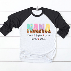 Lofaris Personalized Ice Cream Nana And Kids Baseball Shirt