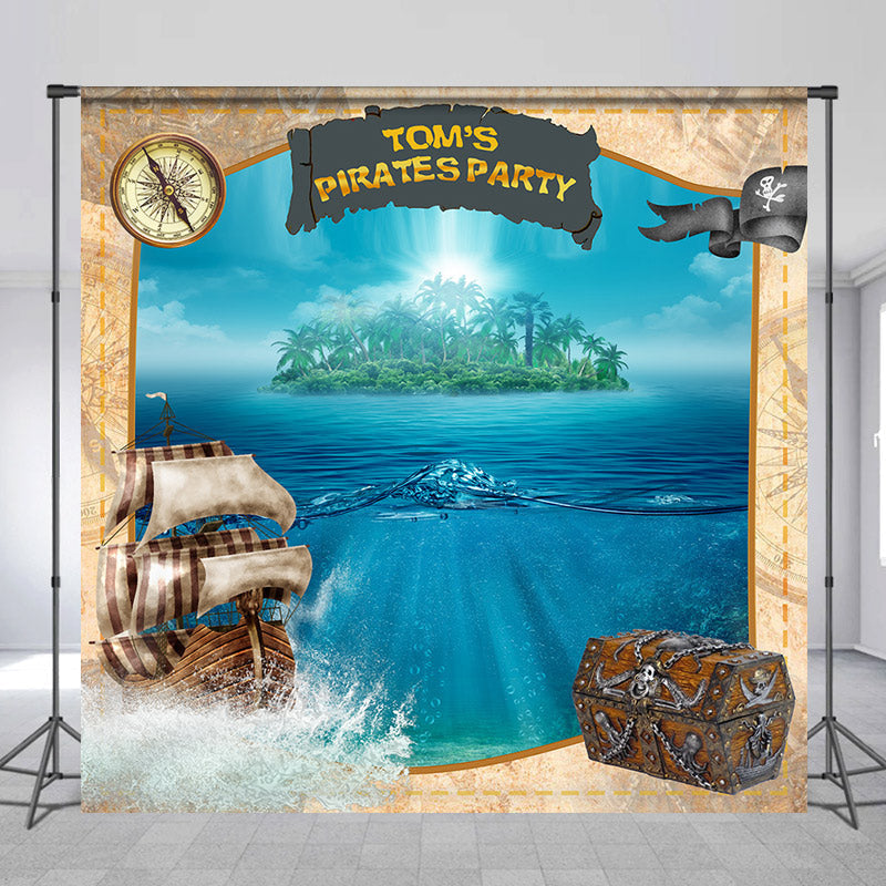 Lofaris Personalized Kids Sailing Pirates Party Backdrop