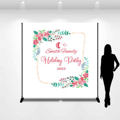 Lofaris Personalized Leaves Floral Boho Holiday Party Backdrop