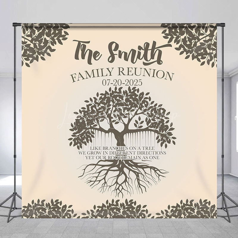 Lofaris Personalized Leaves Tree Root Family Reunion Backdrop