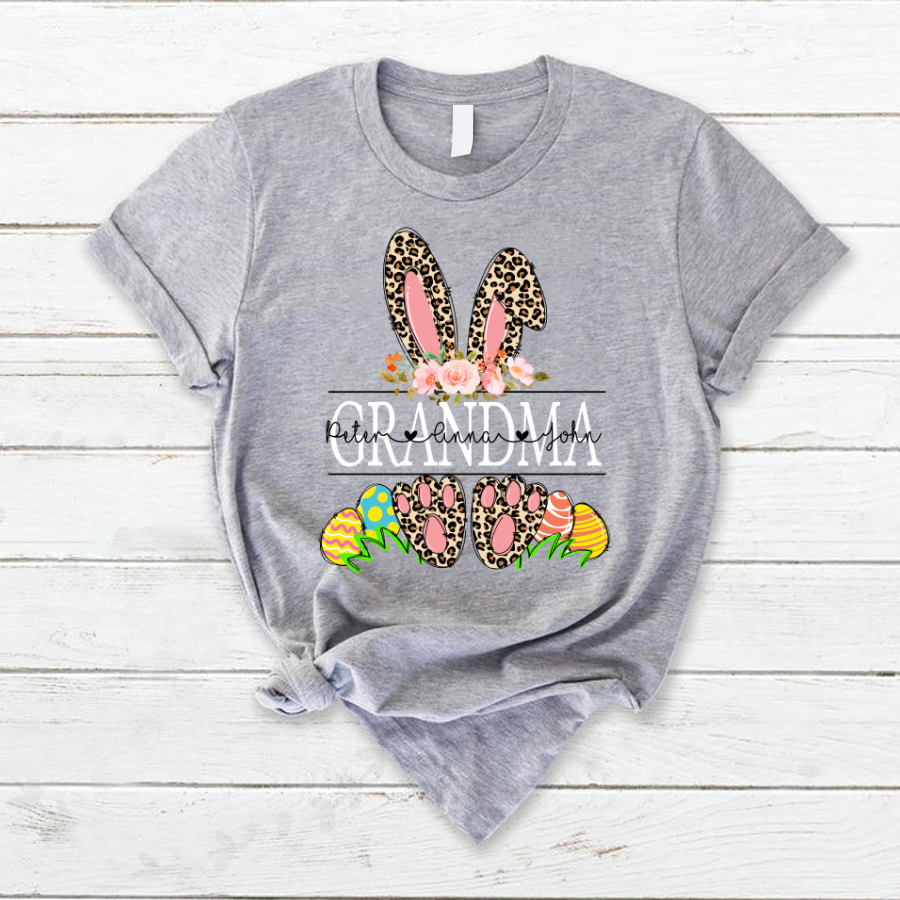 Lofaris Personalized Leopard Bunny Eggs Easter T-Shirt