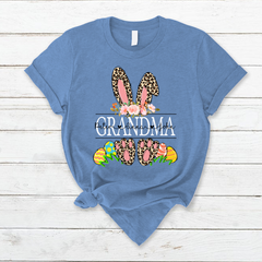 Lofaris Personalized Leopard Bunny Eggs Easter T-Shirt