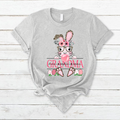 Lofaris Personalized Leopard Flower Easter Grandma T-Shirt