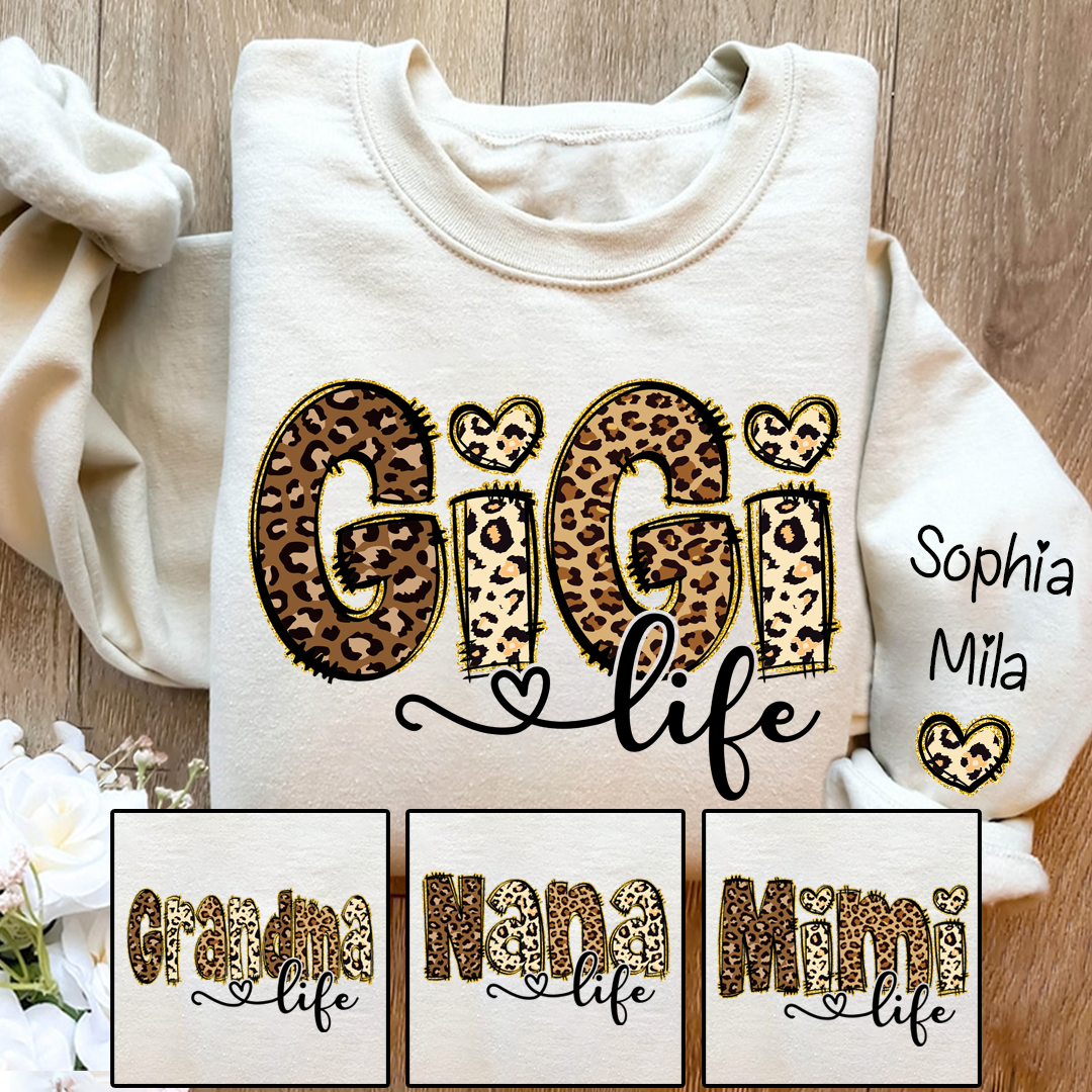 Lofaris Personalized Leopard Gigi Life And Grandkids Sweatshirt