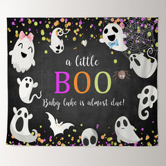 Lofaris Personalized Little Boo Black Gender Reveal Backdrop