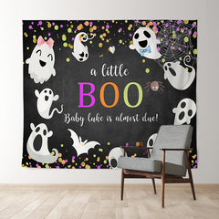 Lofaris Personalized Little Boo Black Gender Reveal Backdrop