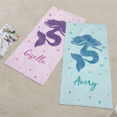 Lofaris Personalized Little Mermaid And Name Beach Blanket