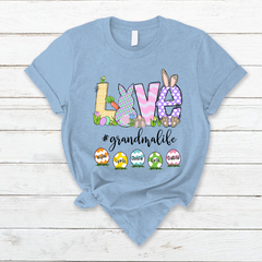 Lofaris Personalized Love Eggs Grandmalife Easter T-Shirt