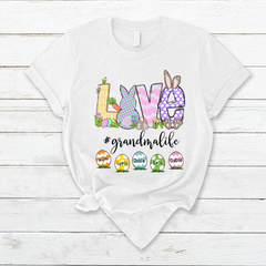 Lofaris Personalized Love Eggs Grandmalife Easter T-Shirt