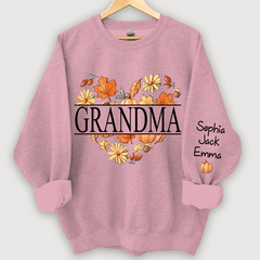 Lofaris Personalized Love Fall Grandma Grandkids Sweatshirt