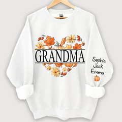 Lofaris Personalized Love Fall Grandma Grandkids Sweatshirt