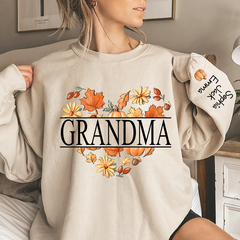 Lofaris Personalized Love Fall Grandma Grandkids Sweatshirt