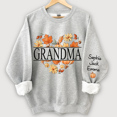 Lofaris Personalized Love Fall Grandma Grandkids Sweatshirt