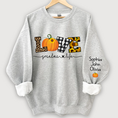 Lofaris Personalized Love Grandmalife Pumpkin Autumn And Grandkids Sweatshirt