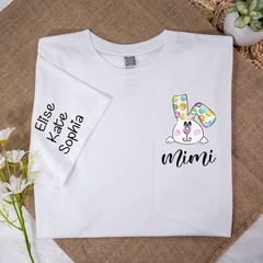 Lofaris Personalized Lovely Bunny Mimi Pocket Easter T-Shirt