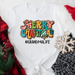 Lofaris Personalized Merry Christmas Grandma Life T-Shirt