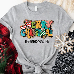 Lofaris Personalized Merry Christmas Grandma Life T-Shirt