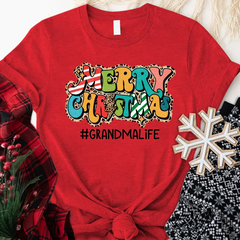 Lofaris Personalized Merry Christmas Grandma Life T-Shirt