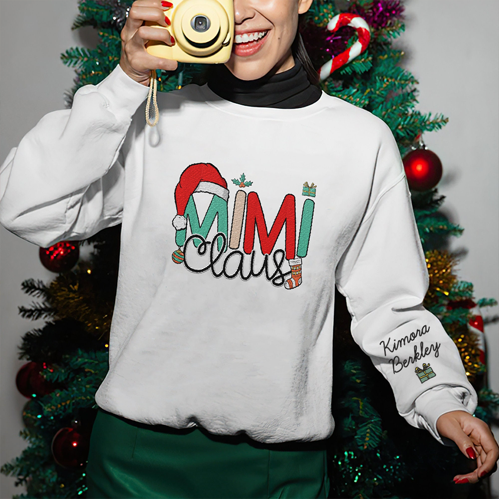 Lofaris Personalized Mimi Claus Christmas And Kids Sweatshirt