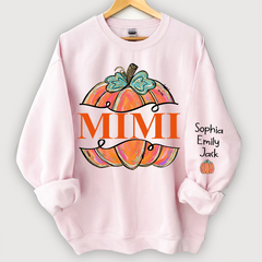 Lofaris Personalized Mimi Color Fall Pumpkin Sweatshirt