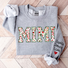 Lofaris Personalized Mimi Flower Pattern Gift Sweatshirt