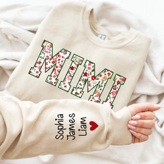 Lofaris Personalized Mimi Flower Pattern Gift Sweatshirt