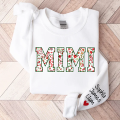 Lofaris Personalized Mimi Flower Pattern Gift Sweatshirt