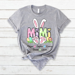 Lofaris Personalized Mimi Grandkids Bunny Easter T-Shirt