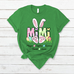 Lofaris Personalized Mimi Grandkids Bunny Easter T-Shirt