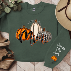 Lofaris Personalized Mimi Grandma Pumpkins Autumn Sweatshirt