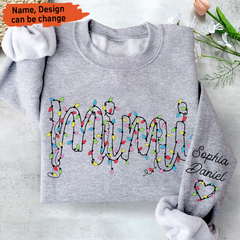 Lofaris Personalized Mimi Light Christmas Grandkids Backdrop