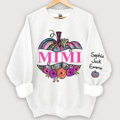 Lofaris Personalized Mimi Painted Pumpkin Autumn Sweatshirt