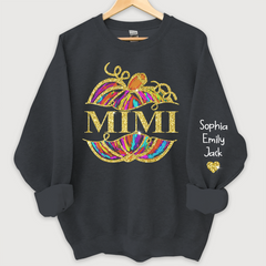 Lofaris Personalized Mimi Pumpkin Glitter Autumn Sweatshirt