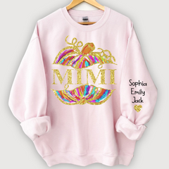 Lofaris Personalized Mimi Pumpkin Glitter Autumn Sweatshirt