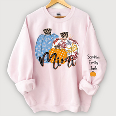 Lofaris Personalized Mimi Pumpkin Grandkids Autumn Sweatshirt