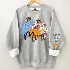 Lofaris Personalized Mimi Pumpkin Grandkids Autumn Sweatshirt