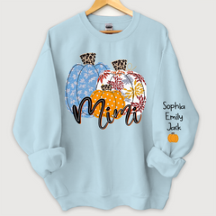 Lofaris Personalized Mimi Pumpkin Grandkids Autumn Sweatshirt