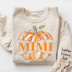 Lofaris Personalized Mimi Watercolor Pumpkin Sweatshirt