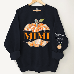 Lofaris Personalized Mimi Watercolor Pumpkin Sweatshirt