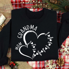 Lofaris Personalized Mom Grandma Hearts Love Sweatshirt